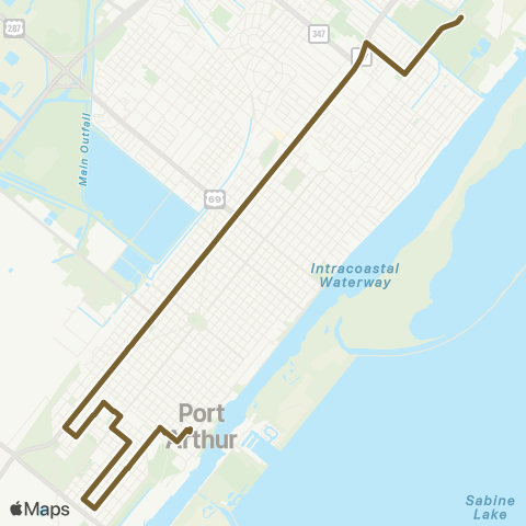 Port Arthur Transit Gulfway-West Side map