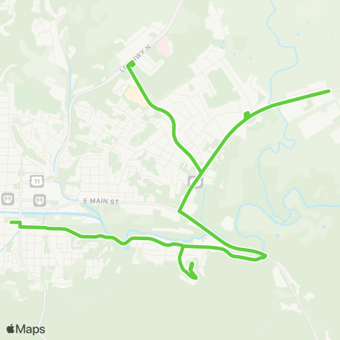 Pulaski Area Transit Feeder Route 1 map