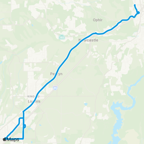 Placer County Transit Taylor Rd Shuttle map