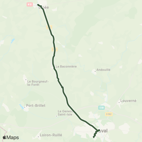 Aléop Mayenne Ernée - Andouillé - La Baconnière - Laval / A la demande map