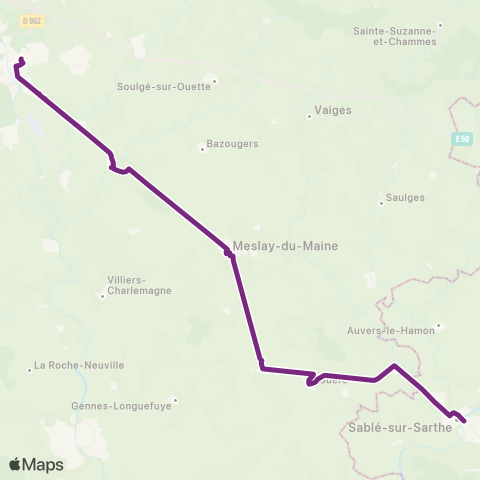 Aléop Mayenne Sablé-s/-Sarthe - Meslay-du-Maine - Laval map