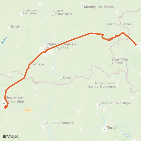 Aléop Mayenne Sablé-s/-Sarthe - Meslay-du-Maine - Château-Gontier-s/-Mayenne - Segré / A la demande map