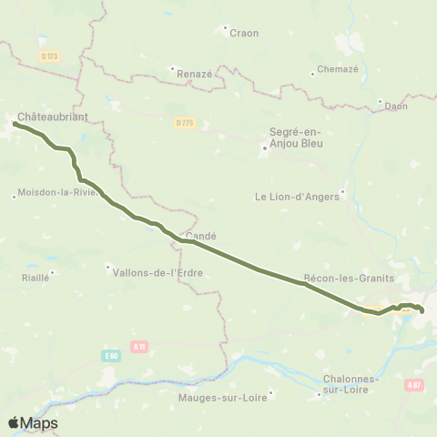 Aléop Maine-et-Loire Angers - Bécon-Les-Granits - Candé - Chateaubriant map