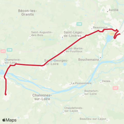 Aléop Maine-et-Loire Angers - St-Georges-s/-Loire - La Pommeraye map