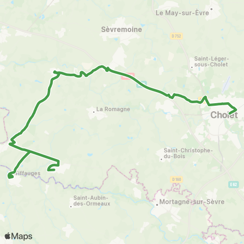 Aléop Maine-et-Loire Sèvremoine (Le Longeron) - Torfou - Cholet map