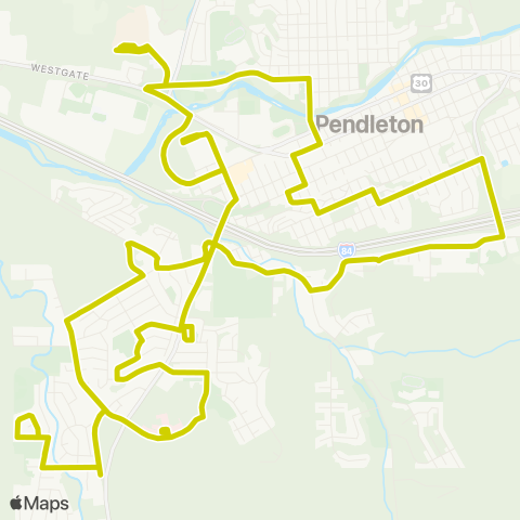 Let'er Bus! (City of Pendleton) Southwest map