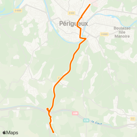 Péribus Ligne E7 map