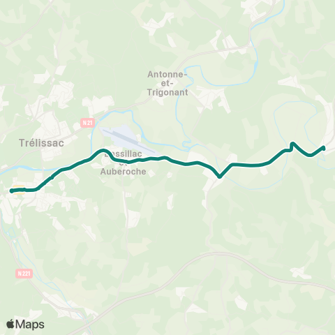 Péribus Ligne R12 map