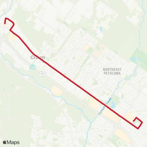 Petaluma Transit N McDowell Blvd map