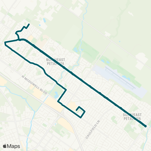 Petaluma Transit Kenilworth Junior High & Casa Grande High map