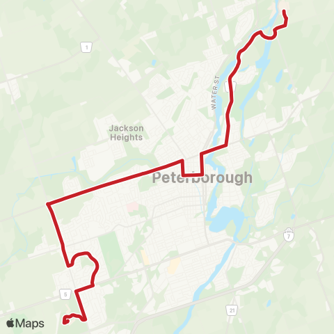 Peterborough Transit Parkhill map