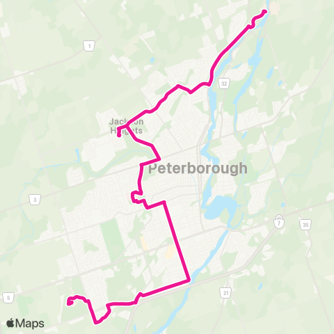 Peterborough Transit Monaghan map