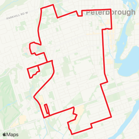 Peterborough Transit CB Red map