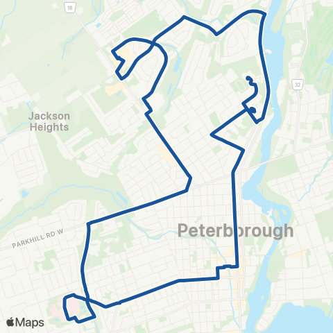 Peterborough Transit CB Blue map