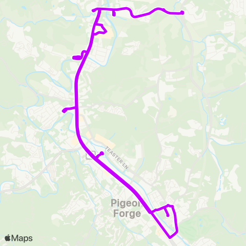 Pigeon Forge Mass Transit North Parkway map