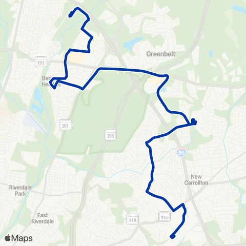 TheBus Greenbelt / New Carrollton map