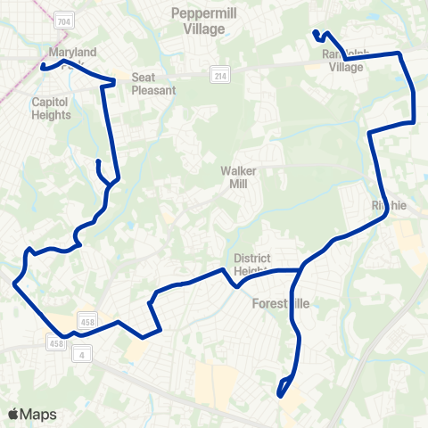 TheBus Capitol Heights / District Heights map