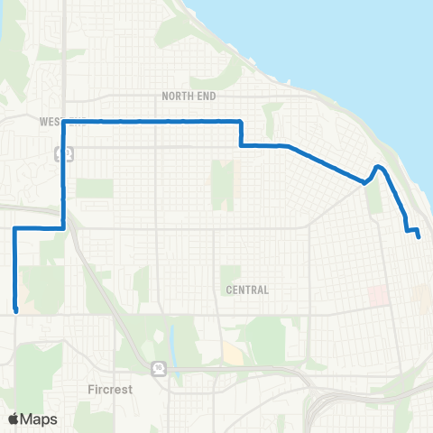 Pierce Transit North End map