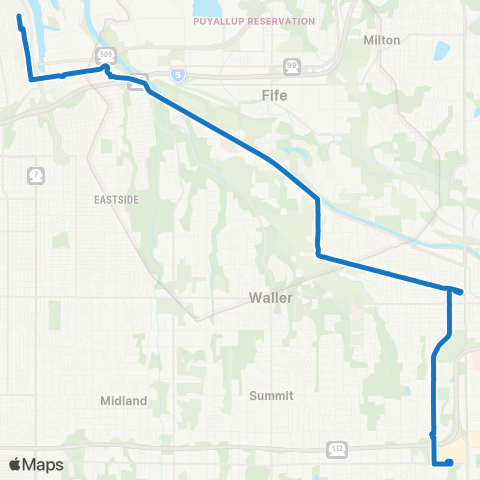 Pierce Transit Puyallup / Downtown Tacoma map