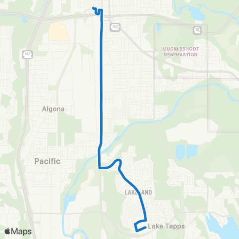 Pierce Transit Lakeland Hills Express map