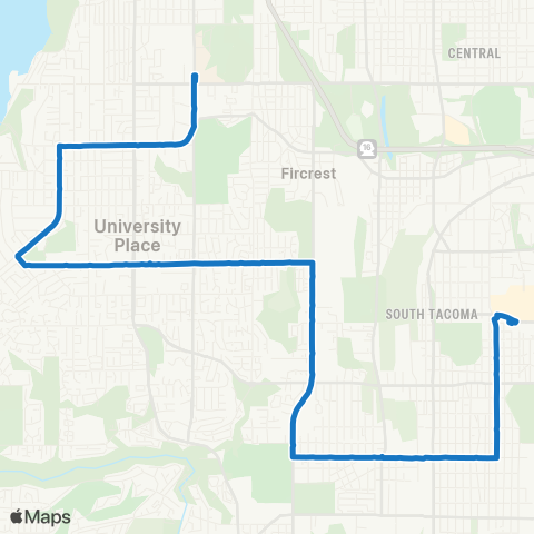 Pierce Transit University Place map