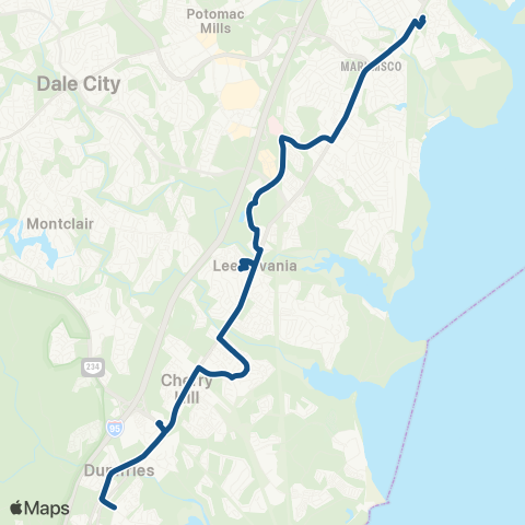 OmniRide Route 1 Local map