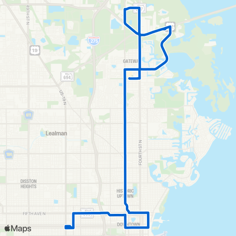 PSTA St Petersburg / Gateway Mall map