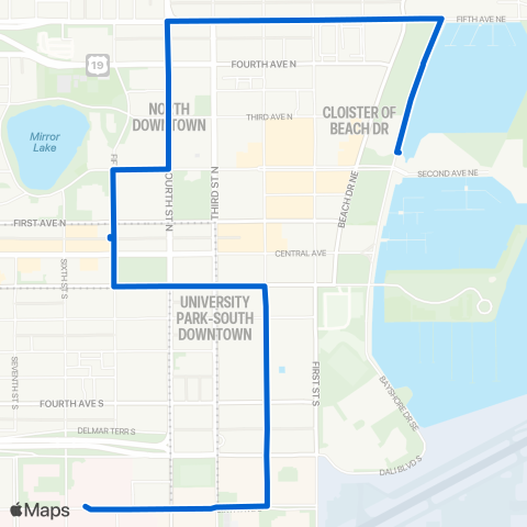 PSTA North No Dali map