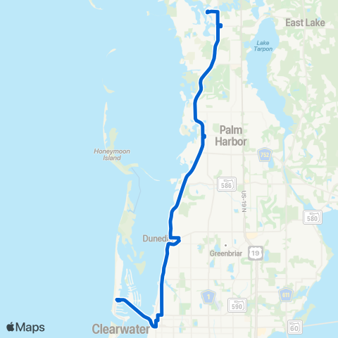 PSTA Jolley Trolley Coastal map