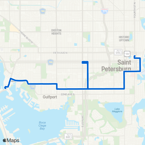 PSTA St Petersburg / Pasadena map