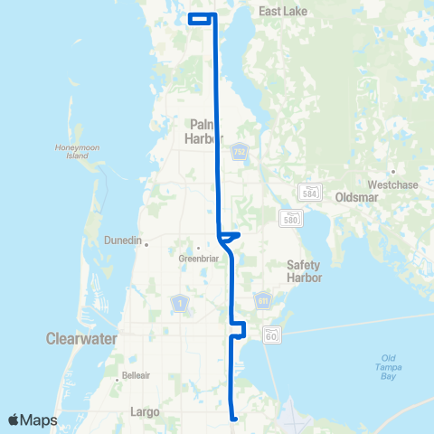 PSTA Largo Transit Center / Tarpon Spri map