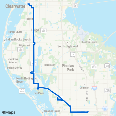 PSTA St Petersburg / Clearwater map