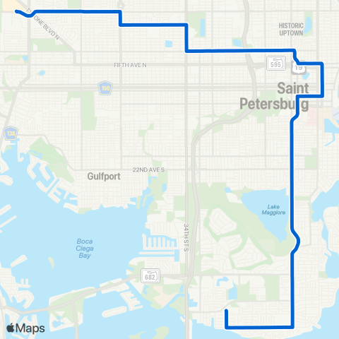 PSTA South St Pete / Tyrone Square Mall map