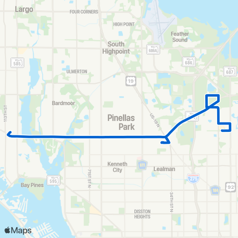 PSTA Gateway Mall / Seminole Mall map