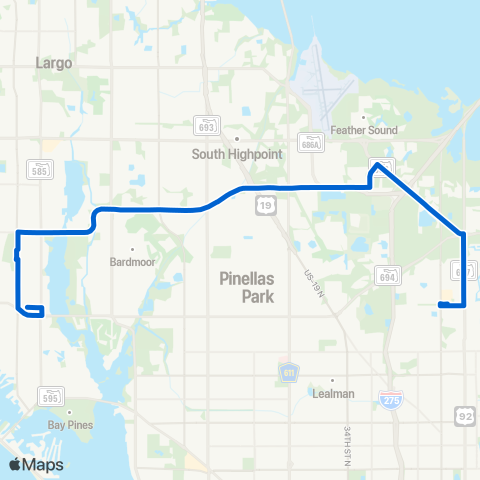 PSTA Gateway Mall / Seminole Mall map