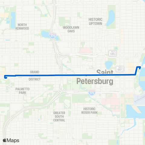 PSTA Central Avenue Trolley map