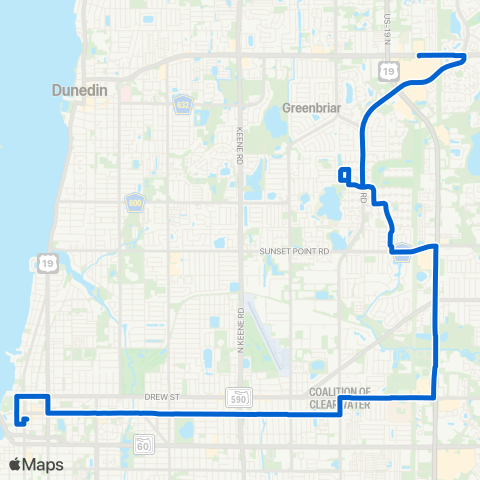 PSTA Clearwater / Westfield Shopping map