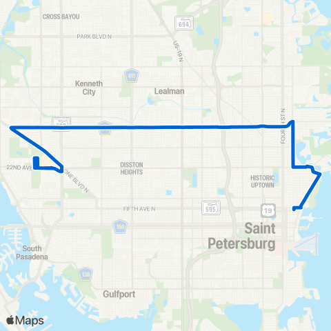 PSTA Downtown St Pete / Tyrone Square Mall map