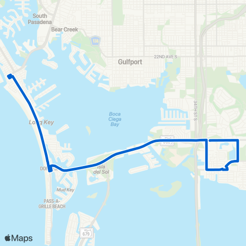 PSTA Grand Central / St Pete Beach map