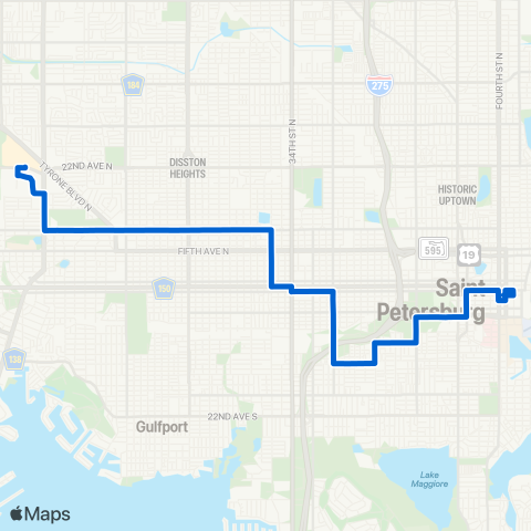 PSTA St Petersburg / Tyrone Square Mall map