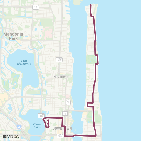 Palm Tran WPB - Palm Bch Inlet map