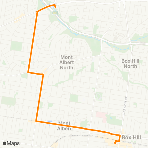 Others Doncaster Park & Ride - Box Hill map