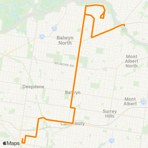 Others Camberwell SC - Doncaster Park & Ride map