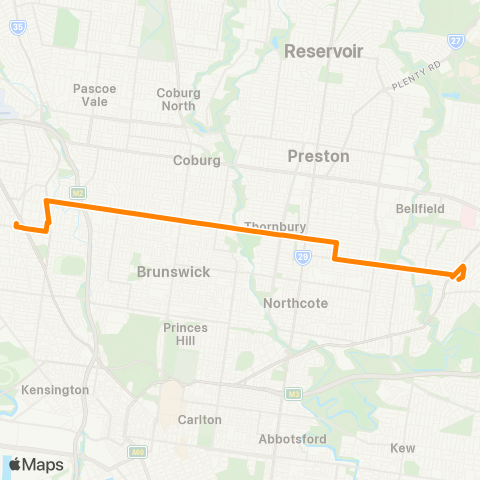 Others Ivanhoe Station - Essendon Station map