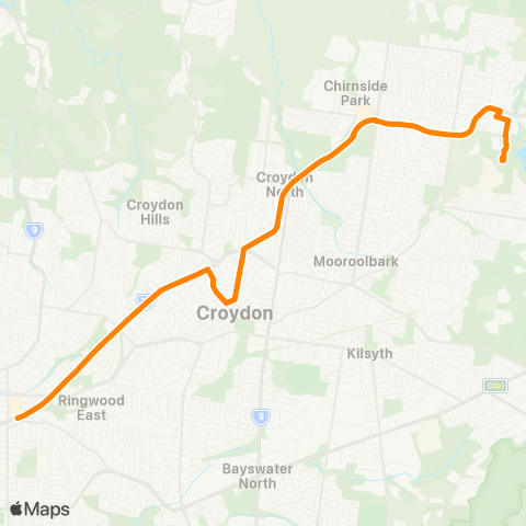 Others Lilydale - Ringwood map