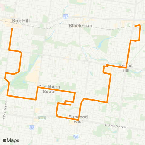 Others Nunawading - Box Hill map