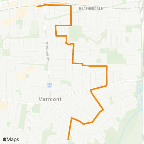 Others Vermont East - Mitcham map