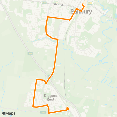 Others Sunbury Station - Diggers Rest Station map