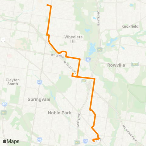 Others Glen Waverley - Dandenong map