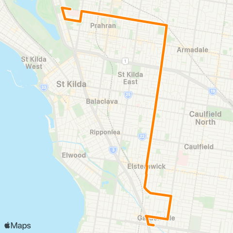 Others Gardenvale - Alfred Hospital map